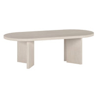 Hudson&Canal Alma 48"W Oval Coffee Table - Alder White-A modern boho design for your living room, den, and more