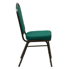 Flash Furniture – Chaise banquet empilable Hercules dossier couronne siège 2,5 po, vert, cadre filons dorés, 4/paq. (FDC01GVGN)-Rembourrage en tissu vert
