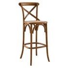 Modway Gear Bar Stool - Walnut-Modern Farmhouse Bar Stool