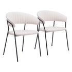 Zuo Josephine Dining Chair - Cream - Set of 2-Assembly required