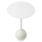 Modway Aliza Round White Marble Side Table - White White-Assembly Required