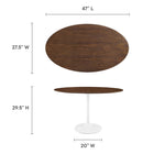 Modway Lippa 48" Oval Wood Dining Table - Walnut-Walnut Wood Veneer and MDF Tabletop