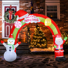 Outsunny 10' Lit Inflatable Archway Christmas Yard Decoration-White LED lights create a jolly, magical, and eye-catching effect 