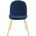 Modway - Scoop Jambe en acier inoxydable doré Performance Velvet Chaise à manger - Marine-Capacité de poids de la chaise : 331 lb