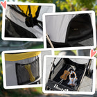 PawHut - Poussette pour animaux à 4 roues 3 en 1 pliable pour chien et chat-Deux roues avant universelles et deux roues directionnelles avec freins 