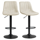 HOMCOM - Tabourets de bar pivotants réglables en cuir synthétique avec dossier - blanc crème - paquet de 2-Ensemble de deux chaises pour un look élégant et coordonné 
