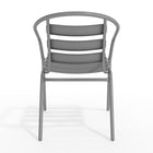 Flash Furniture Silver Metal Restaurant Stack Chair with Aluminum Slats-Textured Seat