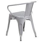 Flash Furniture Metal Indoor/Outdoor Table Set with 2 Arm Chairs, Silver (CH31330270SIL)-330 lbs. Weight Capacity