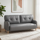 HOMCOM 58" Loveseat Sofa for Bedroom with Cushions - Grey-Versatile enough to place in the living room, bedroom, or home office
