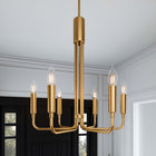 Modway Rekindle 6-Light Chandelier - Satin Brass-Ceiling Canopy With Swivel Adaptor
