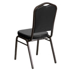 Flash Furniture HERCULES Series Crown Back Stacking Banquet Chair in Black Vinyl - Gold Vein Frame-Crown Back Design