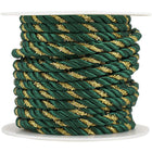JAM Paper Decorative Rope Ribbon - 15 yd. - Green with Gold-Colour: Green with Gold Decorative Rope Ribbon