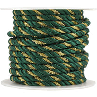 JAM Paper Decorative Rope Ribbon - 15 yd. - Green with Gold-Colour: Green with Gold Decorative Rope Ribbon