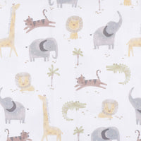 Gerber Childrenswear - Drap de berceau en tricot - Animaux + Géo-Fabriqué à partir d'un mélange durable de polyester et de jersey élasthanne extensible, ce drap assure un ajustement parfait sur les matelas de lit de bébé standard, mesurant 52 x 28