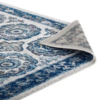 Modway Entourage Odile Distressed Floral Moroccan Trellis Area Rug - 8 ft W x 10 ft L - Ivory/Blue-Stain Resistant / Easy to Clean