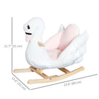 Qaba - Cheval à bascule bébé design cygne en peluche - blanc-Équipé d'un guidon avant facile à saisir, de repose-pieds et d'une ceinture de sécurité pour plus de sécurité 