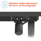 Motionwise M1 Series Height Adjustable Electric Sit Stand Desk - 48" x 24" - Home Office Desk with Single Wooden Desktop - Black-Smooth Single Motor Adjustment: Easily transition between positions using the reliable single motor system for effortless and quiet height adjustments