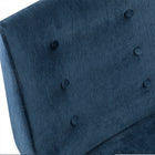FurnitureR Tufted Fabric Office Chair - Blue-Thick foam in seat and arms for added comfort