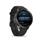 Garmin - Venu 4 – 41 mm, Ardoise avec bracelet en silicone noir-Utilité quotidienne: Une lampe de poche LED brillante offre un éclairage pratique lorsque vous en avez besoin. Passez et recevez des appels téléphoniques depuis votre poignet lorsque votre montre est jumelée à votre smartphone. Vous pouvez même contrôler les fonctions de la montre avec des commandes vocales — ou utiliser l'assistant vocal de votre smartphone pour répondre aux messages texte et plus encore