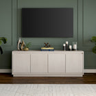 Hudson&Canal Presque TV Stand for TV's up to 75" - Alder White-Constructed of sturdy MDF materials in a handcrafted alder white finish