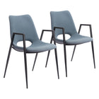 Zuo Desi Dining Chair - Azure Grey - Set of 2-Assembly required