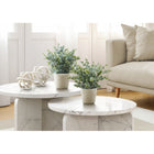 Monarch Specialties - Plante Artificielle - 13 po H - Herbe D'Eucalyptus - Mis En Pot - Ensemble De 2 - Pots Blancs - Pots Bruns-Ces fausses plantes décoratives, placées dans des pots en ciment blanc de 5 pouces, ont des feuilles vertes panachées ajustables qui peuvent être arrangées pour un aspect naturel complet
