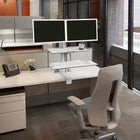 Ergotron WorkFit-S Dual Sit-Stand, Worksurface, Large Keyboard Tray, Bright White (33-349-211)-Meets VESA FDMI, MIS-D, 75/100, C mounting standards