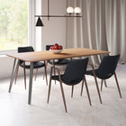 Zuo Desi Dining Chair - Black/Walnut - Set of 2-Dimensions: 23.2" L x 21.7" W x 32.5" H