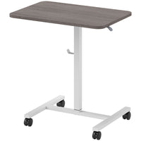 HOMCOM 28" Height Adjustable Standing Desk - Grey Wood Grain-Gas lift smoothly adjusts rising desk between 29.5"-45.3" (75-115 cm)