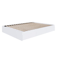 Nexera 3-Drawer Storage Bed Frame - Full Size - White-3 drawers mounted on metal slides that can be installed on the left or the right side of the bed, at your convenience