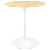 Modway Lippa 28" Round Wood Dining Table - White Natural-Modern Dining Table