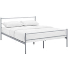 Modway Alina Platform Queen Bed Frame - Grey-Powder Coated Sturdy Steel Frame