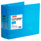 JAM Paper Plastic 4" 3-Ring Binder - Blue-Colour: Red, Green, Blue & Orange | Be stylish and organized with colourful binders.