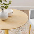 Modway Verne 28" Dining Table - Gold Natural-Wood Grain Design