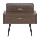 Zuo Mechy Side Table - Brown-Wood Veneer MDF rectangular shape tabletop