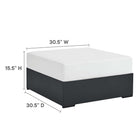 Modway - Tahoe Terrasse extérieure Aluminium revêtu en poudre Ottoman in Gris blanc-Aluminium revêtu en poudre