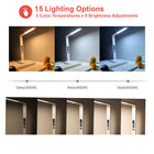 ShoppingAll Multi-Functional LED Desk Lamp with Qi Wireless Charger - White-Smart touch control for power, brightness and colour temperature