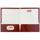 JAM Paper Glossy 2-Pocket Portfolio Folder - Maroon Burgundy - 6 Pack-Quantity: 6 Folders per Pack | One for each subject & project