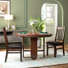 HOMCOM - Chaises de salle à manger style ferme avec assise en cuir PU et structure en bois - brun foncé - lot de 2-Siège rembourré de mousse épaisse et revêtement en similicuir frais pour plus de confort