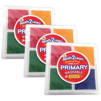 Ready 2 Learn - Tampon encreur lavable Jumbo 4 en 1 - Rouge - Jaune - Vert - Bleu - Paquet de 3-4 Tampons Encreurs En 1 - Ce grand tampon de timbre comprend 4 tampons encreurs différents : rouge, jaune, vert et bleu. Les tampons encreurs mesurent 2,9 poL x 2,9 poW.