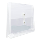 JAM Paper Enveloppes en plastique avec index et fermeture à bouton et ficelle, 5 1/2 x 7 1/2 po, transparent, 24/paquet-Ouverture : livret