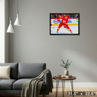 Jonathan Huberdeau Calgary Flames - Framed Canvas - 31" x 22"-Ready to hang - arrives fully assembled