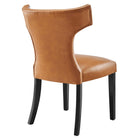 Modway Curve Vegan Leather Dining Chair - Tan-Chair Weight Capacity: 500 lbs.