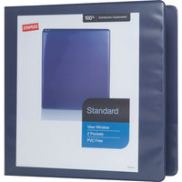Staples Standard View Binder with D-Rings - 2" - Blue-Slant rings have a high page capacity compared to same size round rings