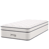 Modway Jenna 14" Innerspring and Foam Twin Mattress-Quilted Pillow-Top Cover