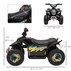 Aosom Toddlers 6V Battery Powered Ride-on ATV - Black-Four wheels balanced for comfortable riding 