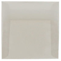 JAM Paper - Enveloppes d'invitation carrées en vélin translucide - 6 po x 6 po - Argent platine - 25/paquet (PACV576)- Couleur : Platine Argent Translucide