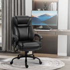 Vinsetto - Fauteuil de bureau exécutif en cuir PU à hauteur réglable - noir-Le similicuir est luxueux et facile d’entretien