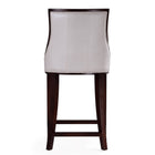 Manhattan Comfort - Tabouret de comptoir Fifth Avenue 19" traditionnel rembourré en similicuir - blanc perle et noyer - lot de 2-22,5 po L x 23 po l x 39,5 po H