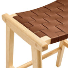 Modway Saoirse Faux Leather Wood Counter Stool - Natural Brown - Set of 2-9